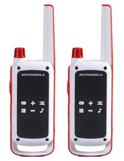 Motorola T470 Talkabout Two Way Radios, Long Range Emergency Rechargeable Waterproof Walkie Talkies 22 Channel, 35 Mile outdoor Black Yellow, 2 Pack