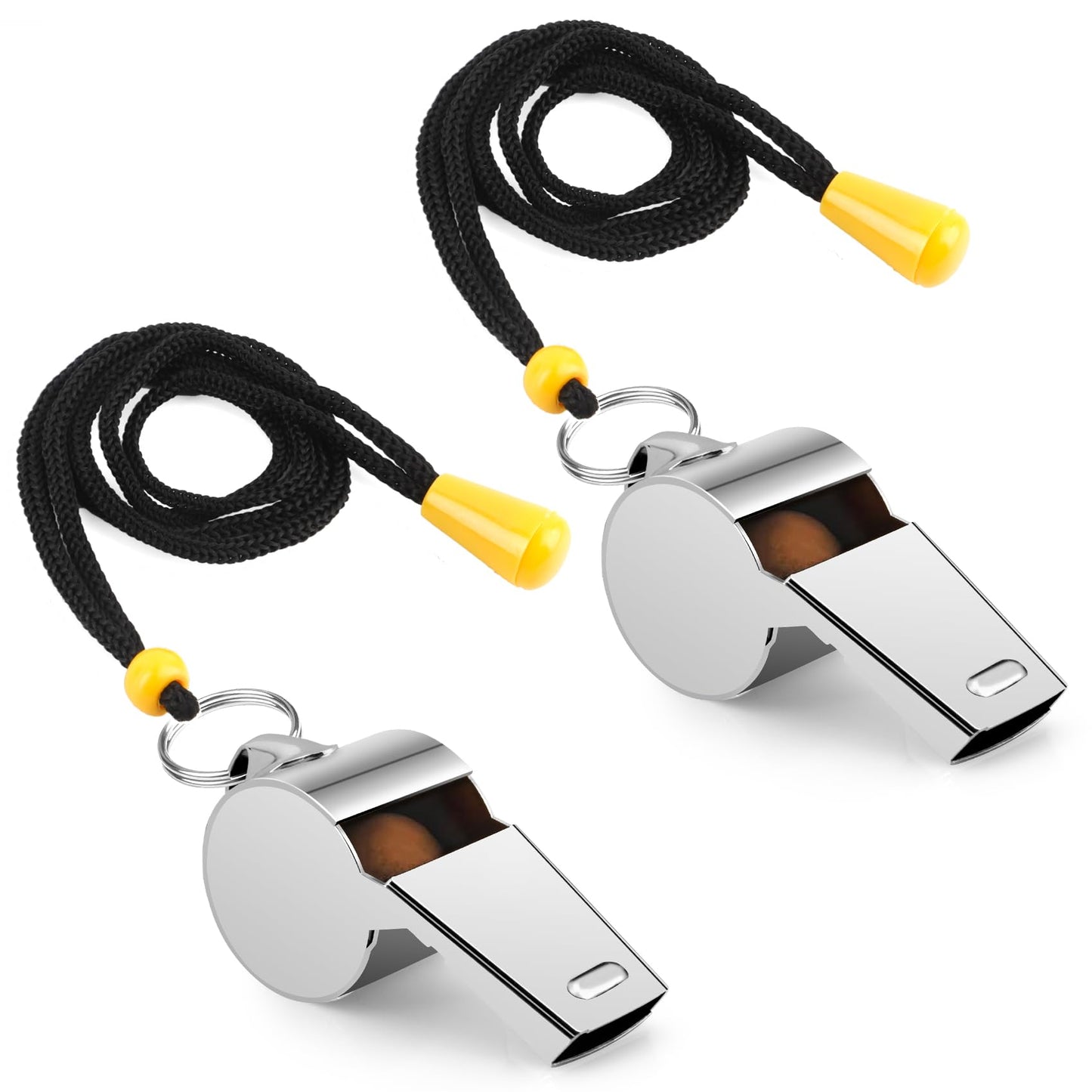 Whistle, Whistle for Coaches, Whistle for Teachers, Stainless Steel Whistles Coach Whistle with Lanyard Referee Whistle Loud Crisp Sound Sports Whistle for Adults Teachers Coaches Referees Officials