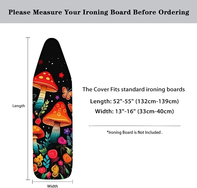 GLENLCWE Red Mushroom Ironing Board Cover