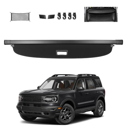 Sze Cargo Cover for Ford Bronco Sport 2021-2026 (Not for Bronco) Retractable Trunk Cover Black Rear Trunk Security Cover Shielding Shade Waterproof-New Upgrade