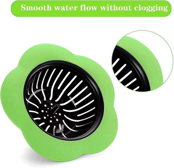 2 Pcs Kitchen Sink Strainer, Upgraded Silicone Sink Drain Strainer