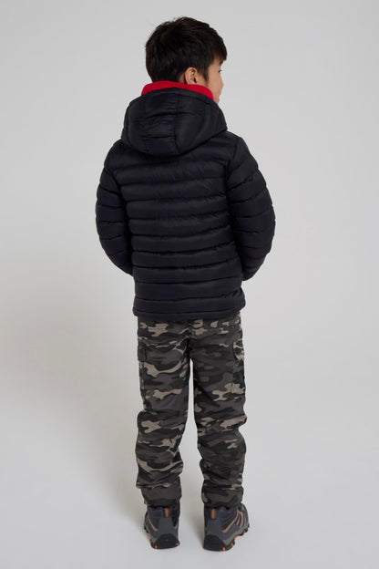 Mountain Warehouse Seasons Padded Kids Puffer Jacket - Water Resistant & Lightweight Insulated Rain Coat, Boys & Girls - Spring Summer, School, Travelling Black Teen Size 13 Years