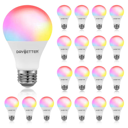 DAYBETTER Smart Light Bulbs, Alexa Light Bulb, WiFi Light Bulbs, RGBCW Color Changing Light Bulb A19 9W 800LM, Smart Bulbs that Work with Alexa & Google Assistant, 2.4Ghz only, No Hub Required,10 Pack