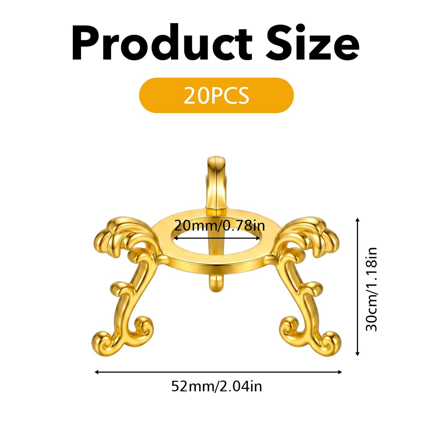 20pcs Gold Crystal Ball Stand Sphere Holder for 40mm-80mm Crystal Balls Sphere Display Holder Easter Egg Display Stand for Home Office Party Decor DIY Art Craft Displaying CrystalsGlass Natural Stone