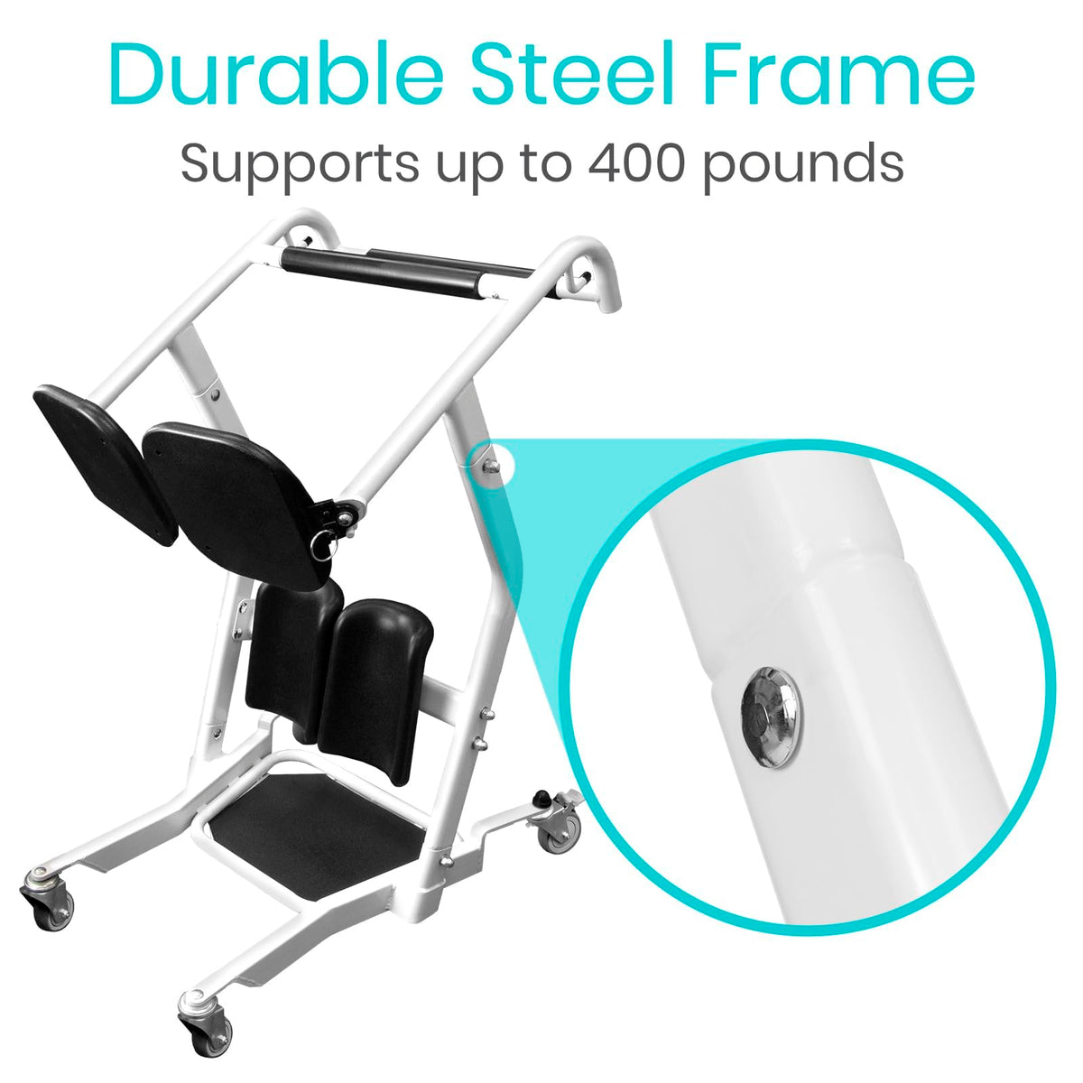 Vive Mobility Sit to Stand Patient Lift for Handicapped - Stand Assist Lift Aid for Home Care Use - Elderly Lift Assist Transfer Device - Transport Chair Stand Assist for Seniors, Adults & Disabled