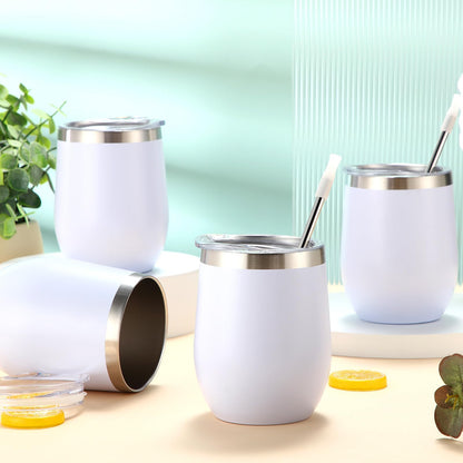 Inbagi 30 Pack 12 oz Stainless Steel Tumblers Bulk with Lids and Straws, Double Wall Insulated Wine Tumblers for Wedding Party Favors, Bridal Shower, Birthday Event Gifts