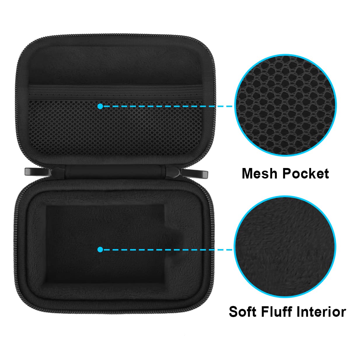 Lacdo Hard Carrying Case for Samsung T7 Shield / T7 / T7 Touch Portable Solid State Drives 500GB 1TB 2TB 4TB USB 3.2 External SSD Hard EVA Shockproof Storage Travel Bag, Black+Black