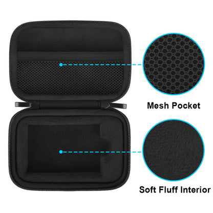 Lacdo Hard Carrying Case for Samsung T7 Shield / T7 / T7 Touch Portable Solid State Drives 500GB 1TB 2TB 4TB USB 3.2 External SSD Hard EVA Shockproof Storage Travel Bag, Black+Black