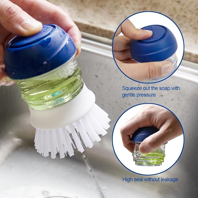 CELOX Dish Brush with Soap Dispenser, Palm Brush