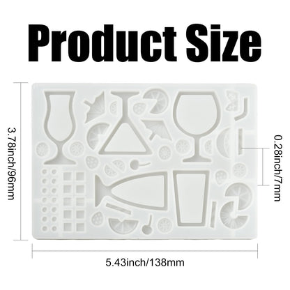 Gythara Summer Drink Theme Silicone Molds Beach Cocktail Fruit Ice Molds for DIY Party Ice Epoxy Resin Plaster Casting Soap Craft Making Decor