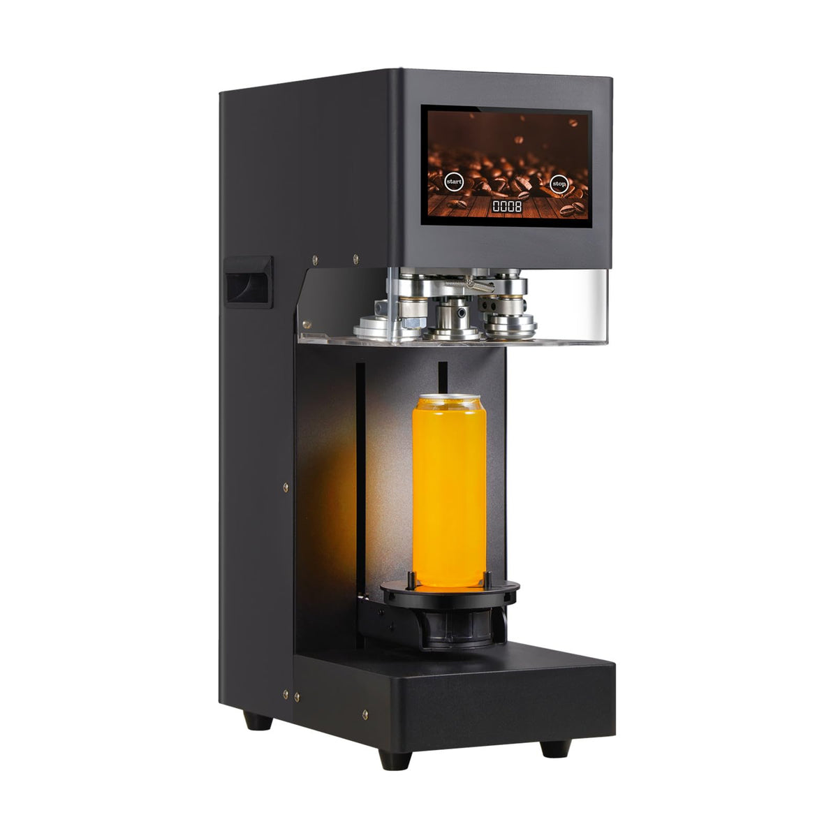 ABUKE Commercial Soda Can Sealer, Automatic Can Sealer Machine for Aluminum & Plastic Cans - Touch Screen Operation, No Need Cup Mat, Auto-Detect Height, Black