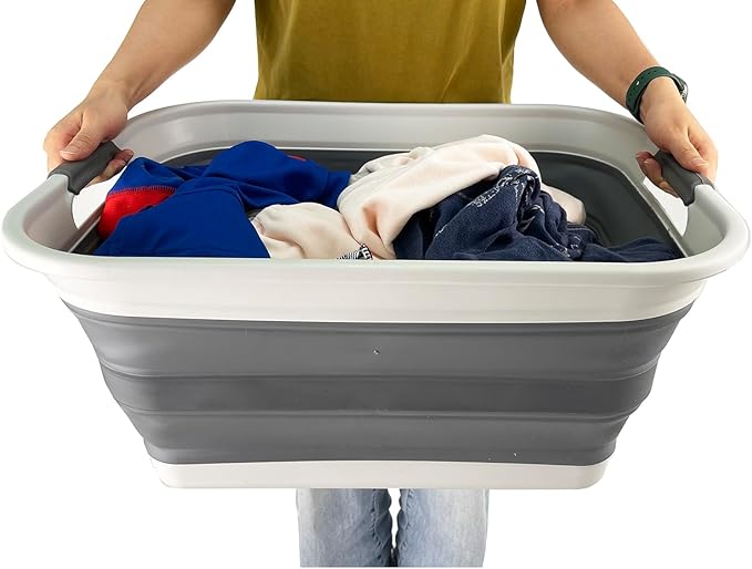 SAMMART 42L Collapsible Plastic Laundry Basket