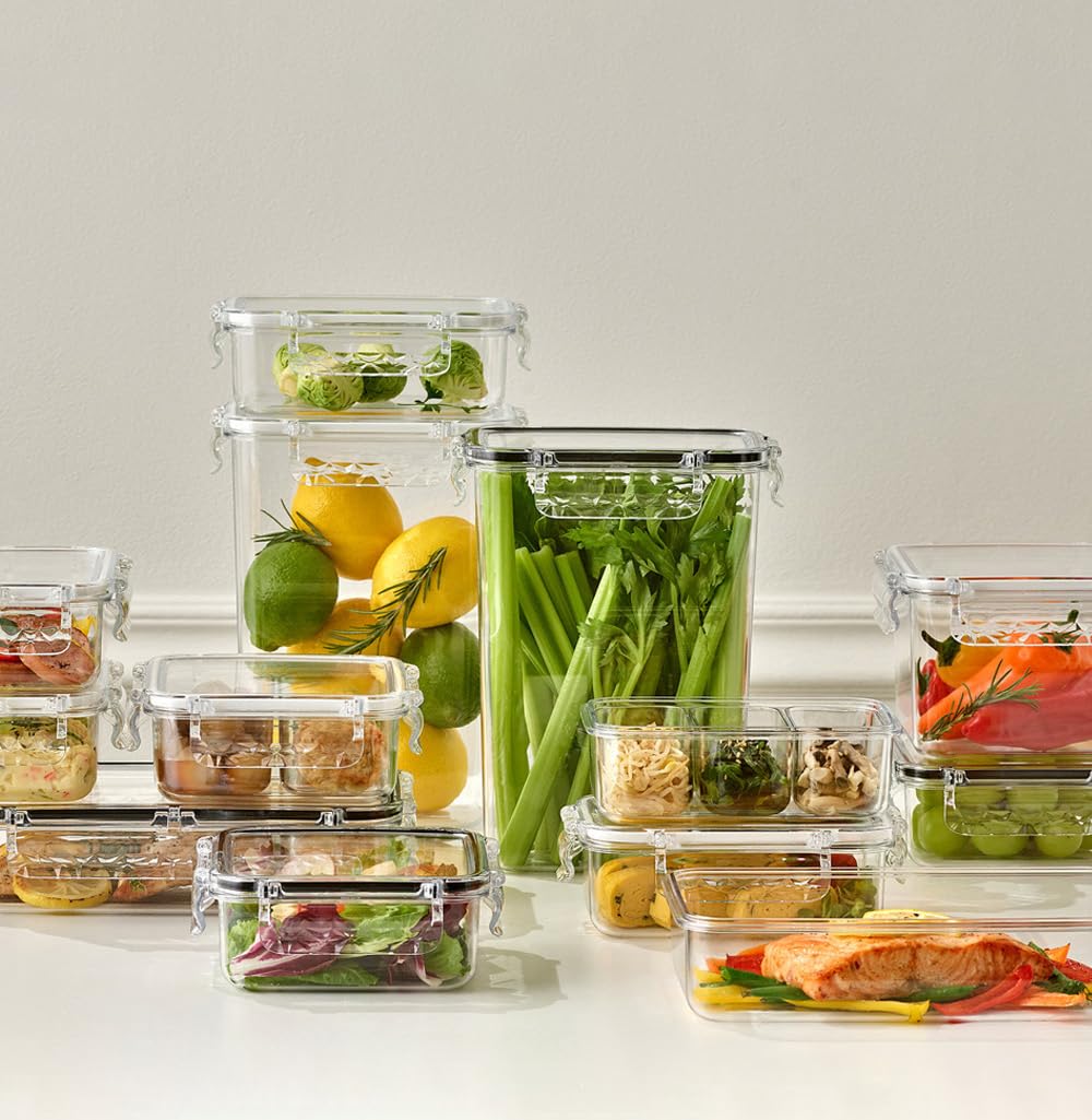 gotman Crystal Lock Airtight Food Storage Containers with Lids Gift Set(7 pack) Tritan | BPA-Free Meal Prep Container | Microwave, Freezer and Dishwasher Safe | Leak-Proof | Fresher Food