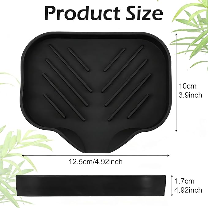 Sponge Holder with Drain Spout, Silicone Soap Dish