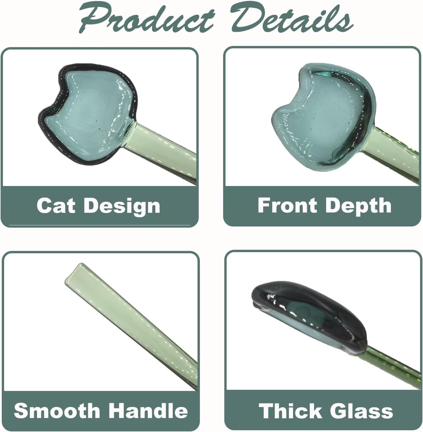 TMXAOK 5 Pieces Coffee Spoons, Glass Coffee Stirring Spoon, Espresso Stirring Spoon, Coffee Teaspoons, 6inch Coffee Stirrers for Tea Cocktail Milkshake Cold Drink Home Bar Party