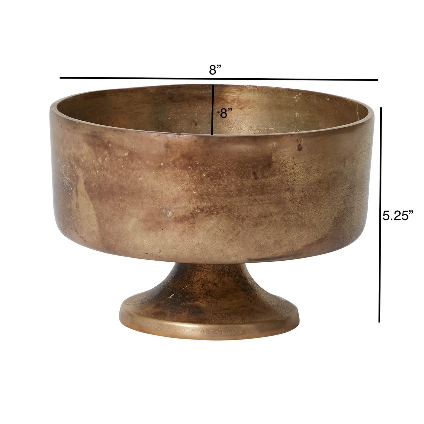 Finale Gold Metal Compote Bowl | Gold Compote Vase l Distressed Metal Vase l Indoor and Outdoor Compote for Any Event Decoration (8"x 5.25") (73386)