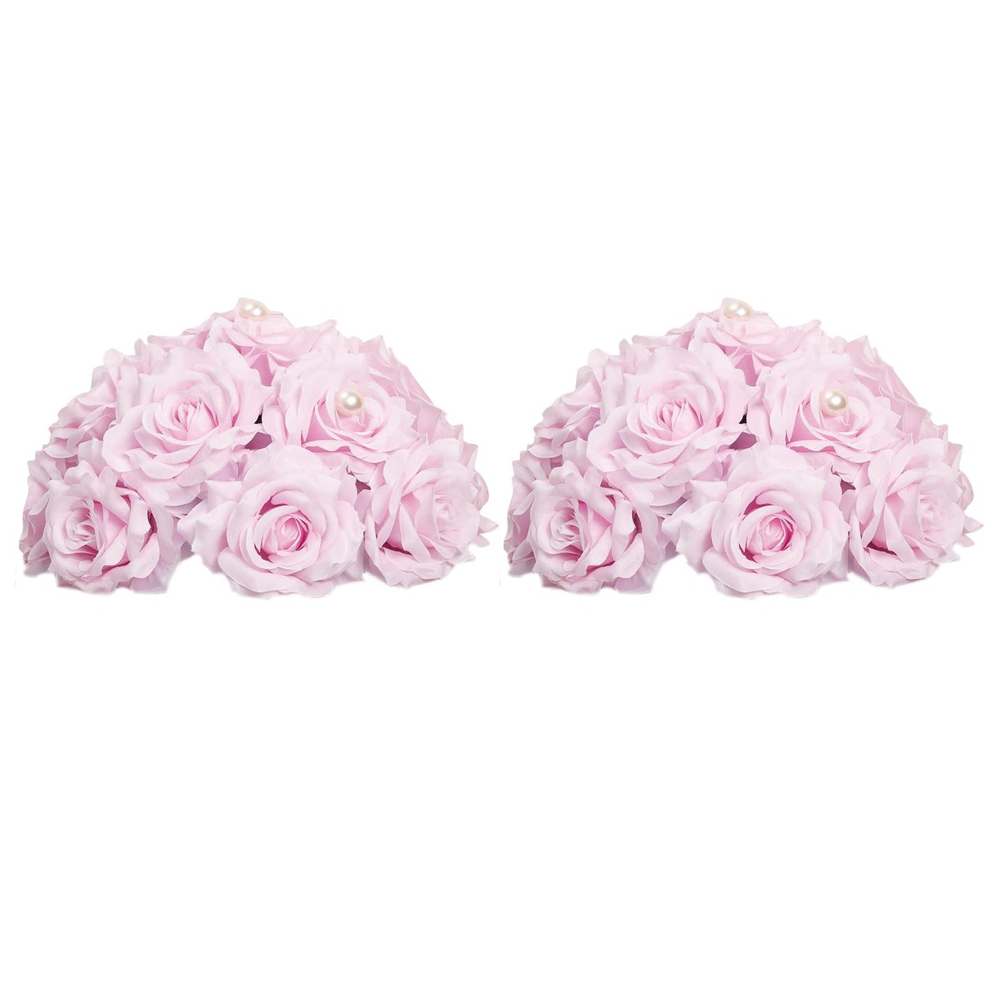 BloomTrend Flower Centerpieces for Wedding Tables: 2 Pcs 9.5 inch Diameter Pearl Inlaid Purple Silk Rose Artificial Flower Ball for Weddings Party Birthday Bridal Shower Decorations