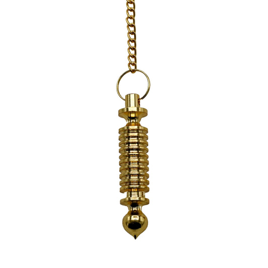 Amazing Gemstone Healing Metal Pendulums for Divination, Gold 10 Ring Double ISIS Steel Copper Pendulum High Energy Pendulo de Bronce Pendulos de Mesa MP35