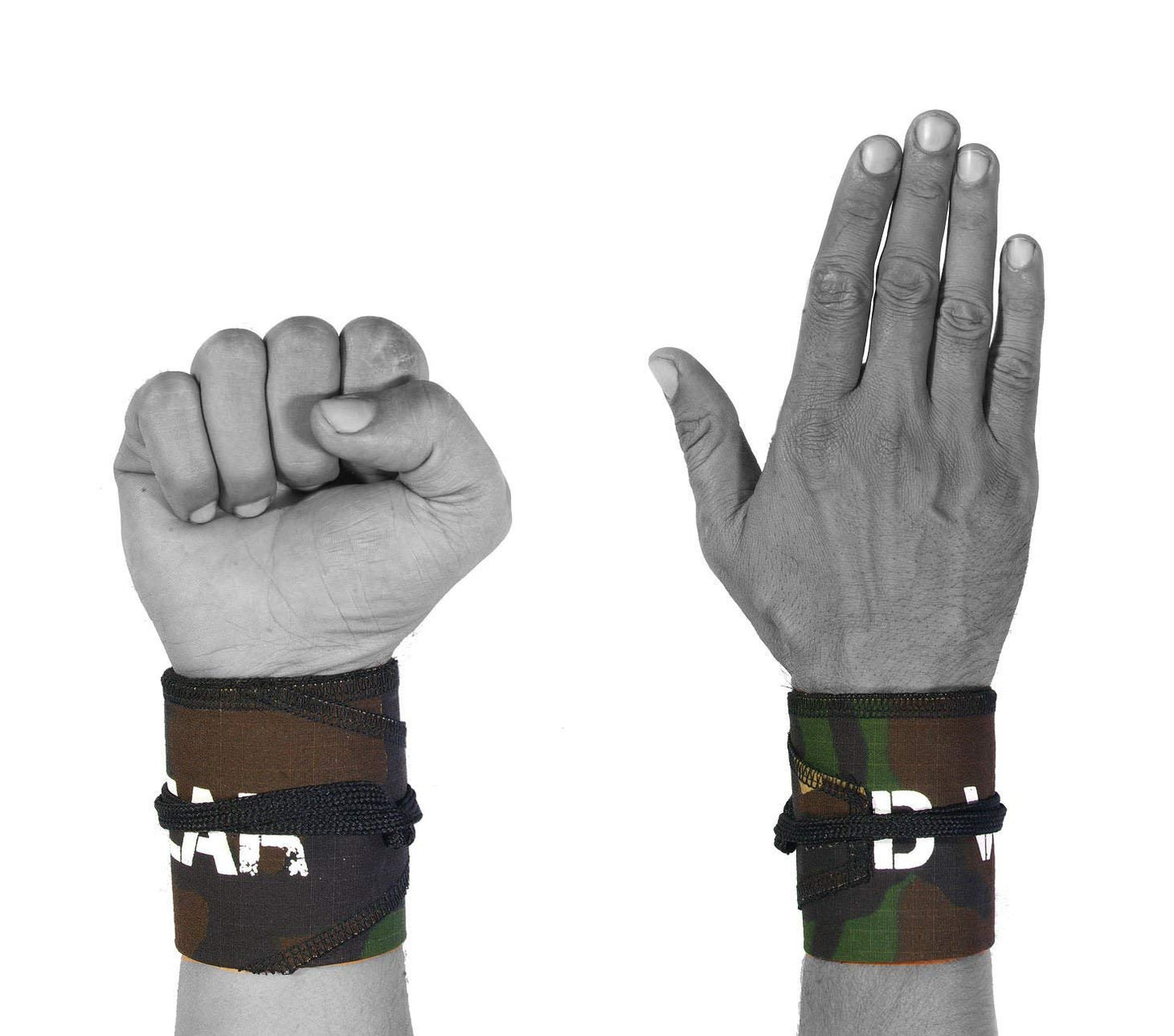 WOD Wear Wrist Wraps for Powerlifting, Strength Training, Bodybuilding, Cross Training, Olympic Weightlifting, Yoga Support - One Size Fits All (Camo)