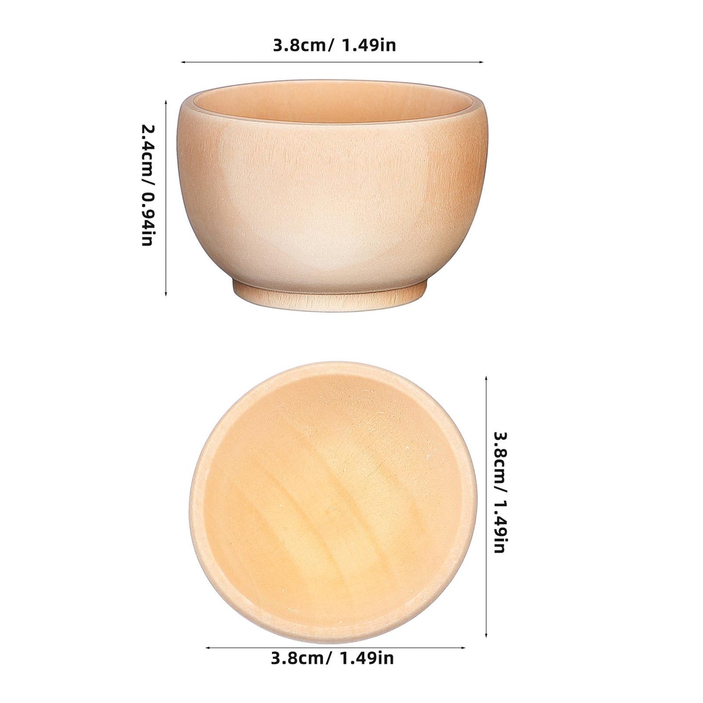 Didiseaon 12 Pcs Unfinished Wooden Pinch Bowls 1.49In Small Wood Bowls for Dipping Sauce Nuts Snacks DIY Craft Painting Home Decoration Art Projects