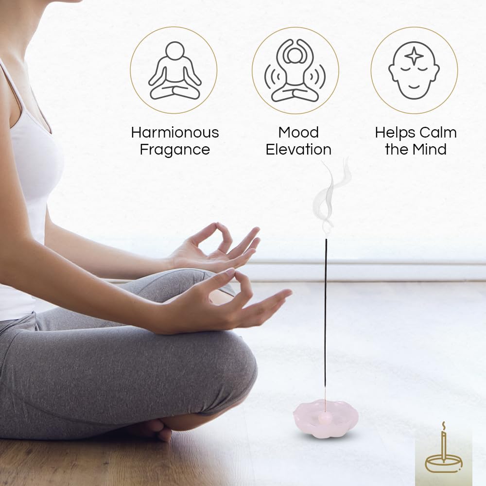 Gonesh - Incense Holder - Modern Home Decor - Stone Incense Burner - Celestial Round Gray Moon - 1.3” x 5” x 5”