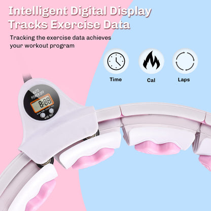 SURSPORT Smart Weighted Fitness Hoop, 3-in-1 Quick Weight Loss Fitness Massage Adjustable Weighted Hoops for Kids and Adults with Easy Detachable Knots, Gravity Ball