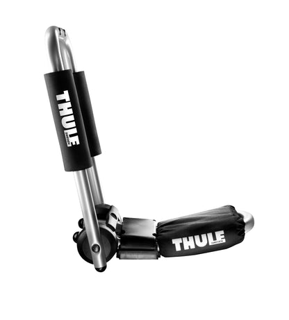 Thule HullaPort Pro - Rooftop Kayak Carrier - Foldable J-Cradle - 75lb Load Capacity - Includes 2 Bow & Stern tie Downs & 2 Straps - Fits Most roof Racks