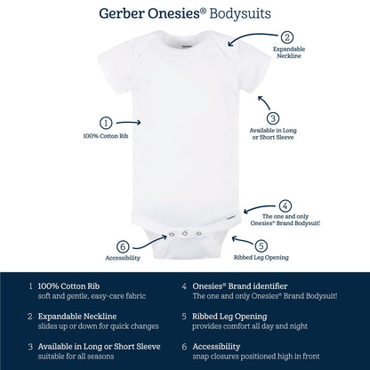 Gerber Baby 8-Pack Short Sleeve Onesies Bodysuits, Southwest, 3-6 Months