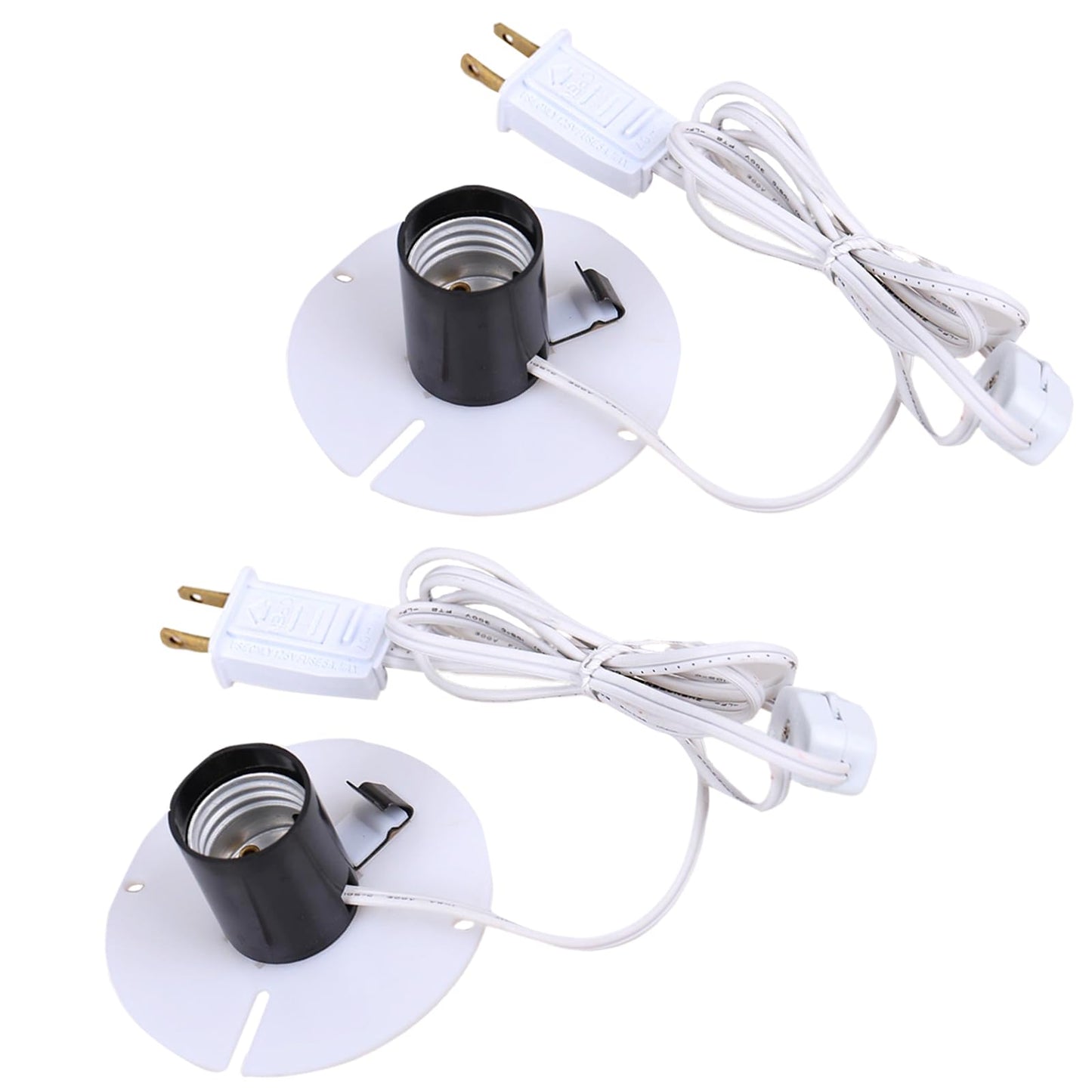 Basysion Blow Mold Light Kit Replacement Medium Base LightLight Cord with Switch, for MB48 E26 E27LED Single Light Cord Kit,for Christmas Village Halloween Salt Lamps Home Festive (2 Sets)