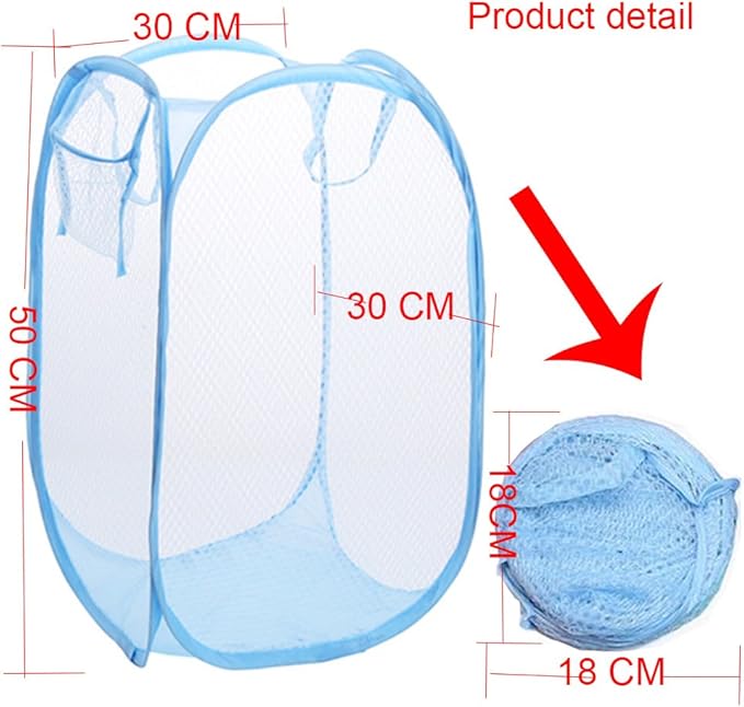 RZJZGZ Foldable Pop-Up Mesh Laundry Hamper