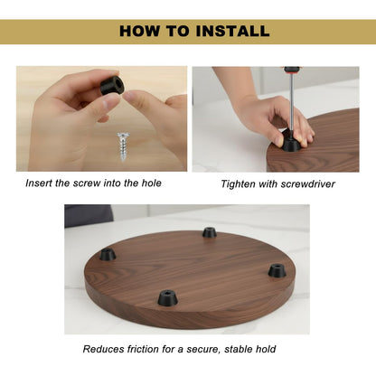 24PCS Hard Rubber Feet for Cutting Board(0.79X0.5inch), Furniture Pads with Screws, Kitchen Countertop Protectors for Boards and Appliances