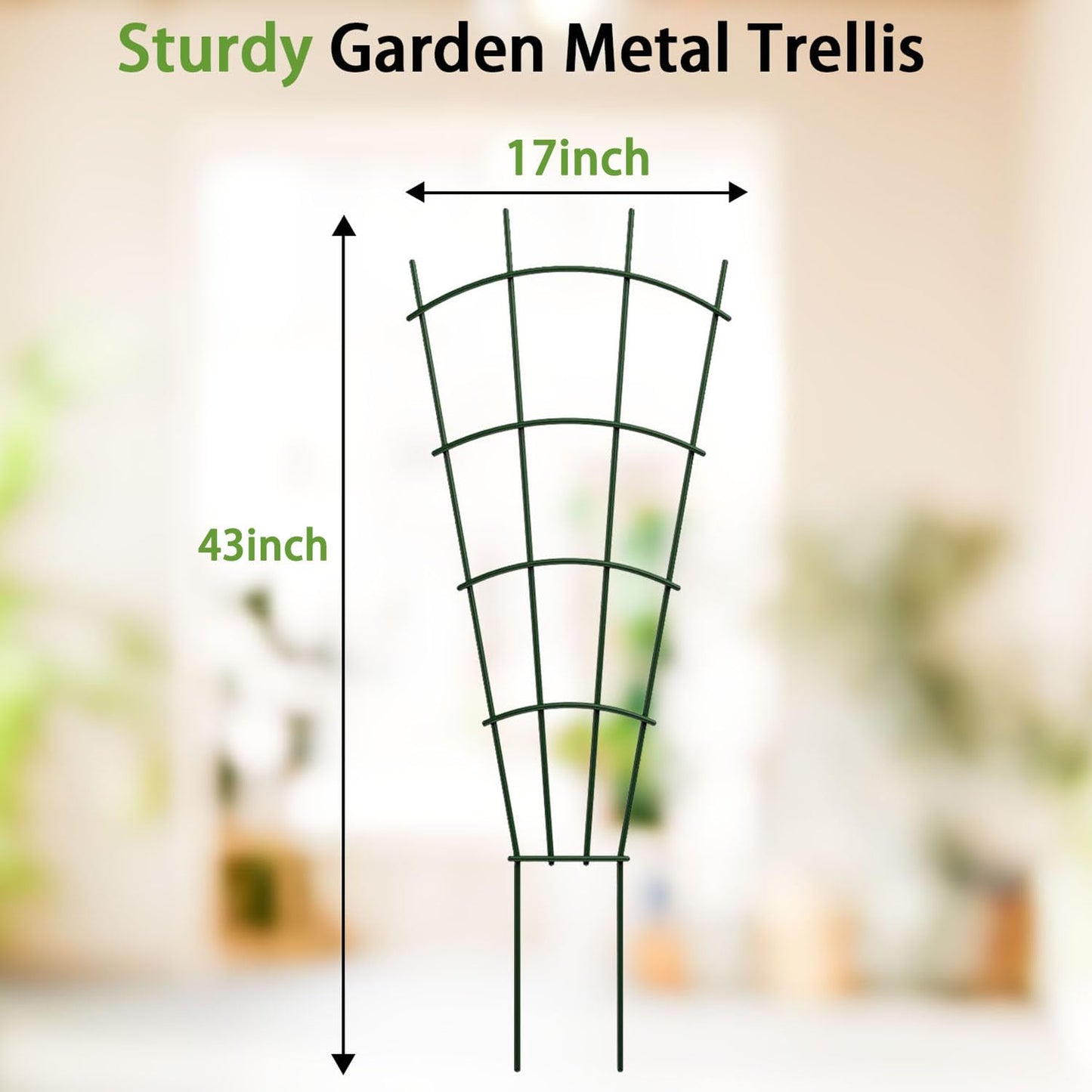 DOLEMODUO 4-Pack Metal Trellis for Potted Plants, 43" Heavy Duty Garden Trellis for Climbing Plants, Rustproof Powder Coated Indoor/Outdoor Trellis for Climbing Vines, Flowers, Houseplants