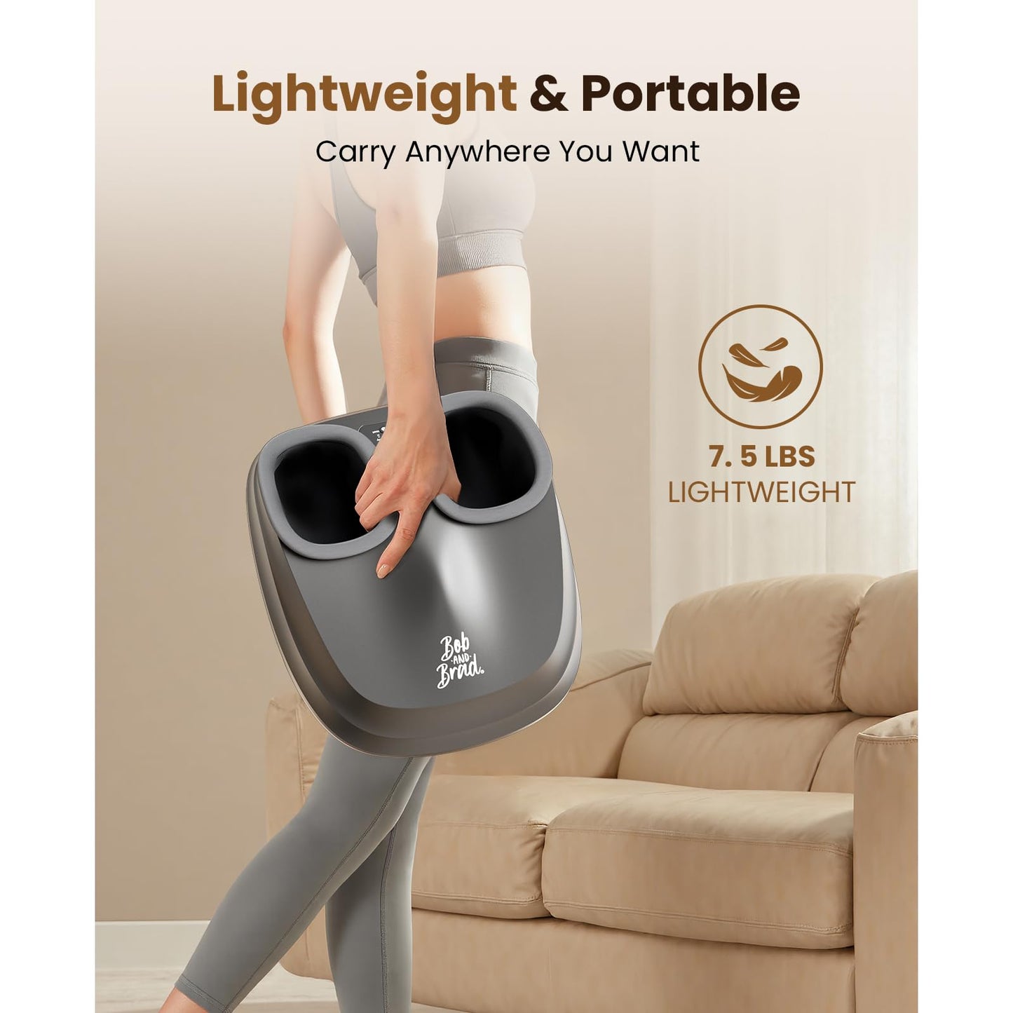 BOB AND BRAD Foot Massager with Heat and Remote, Shiatsu Deep Kneading Electric Feet Massager Machine for Plantar Fasciitis, Men Size 12