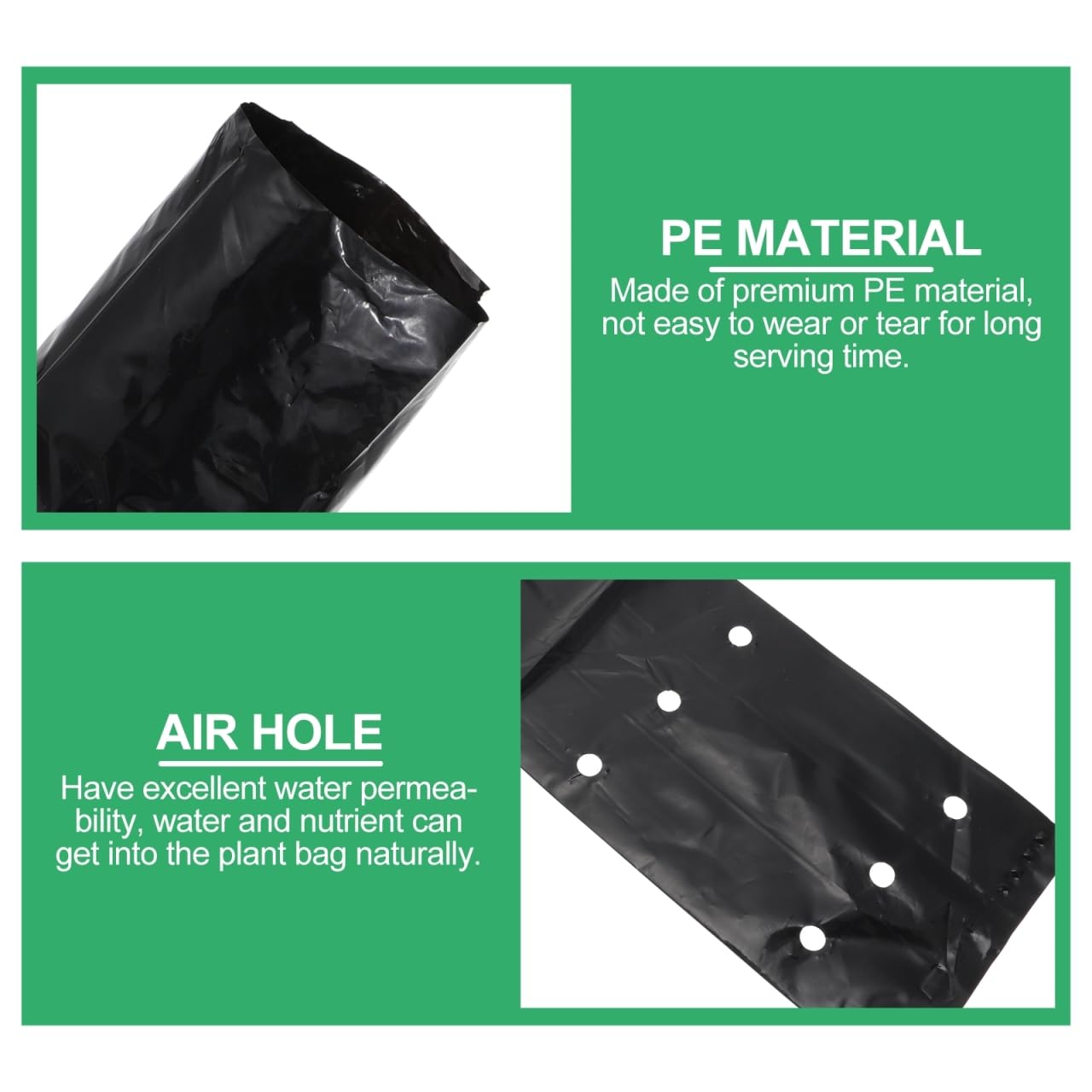 OFFSCH 100Pcs Plastic Nursery Bags Pe Planting Pouches for Water Permeability Lightweight Gardening Bags for Fruits Vegetables and Flowers