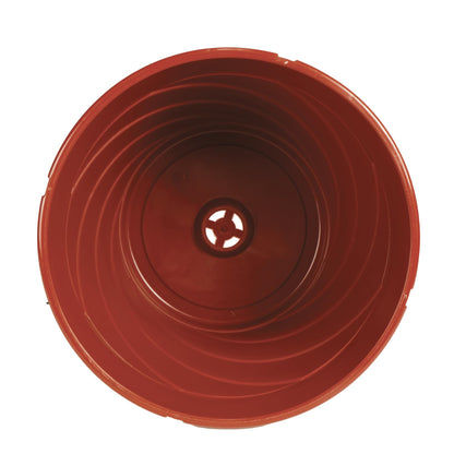 The HC Companies Euro Hanging Basket Planter Decorative 12-Inch Large Plastic Hanging Basket w/Swirl Design for Outdoor Plants, Clay (Pack of 2)