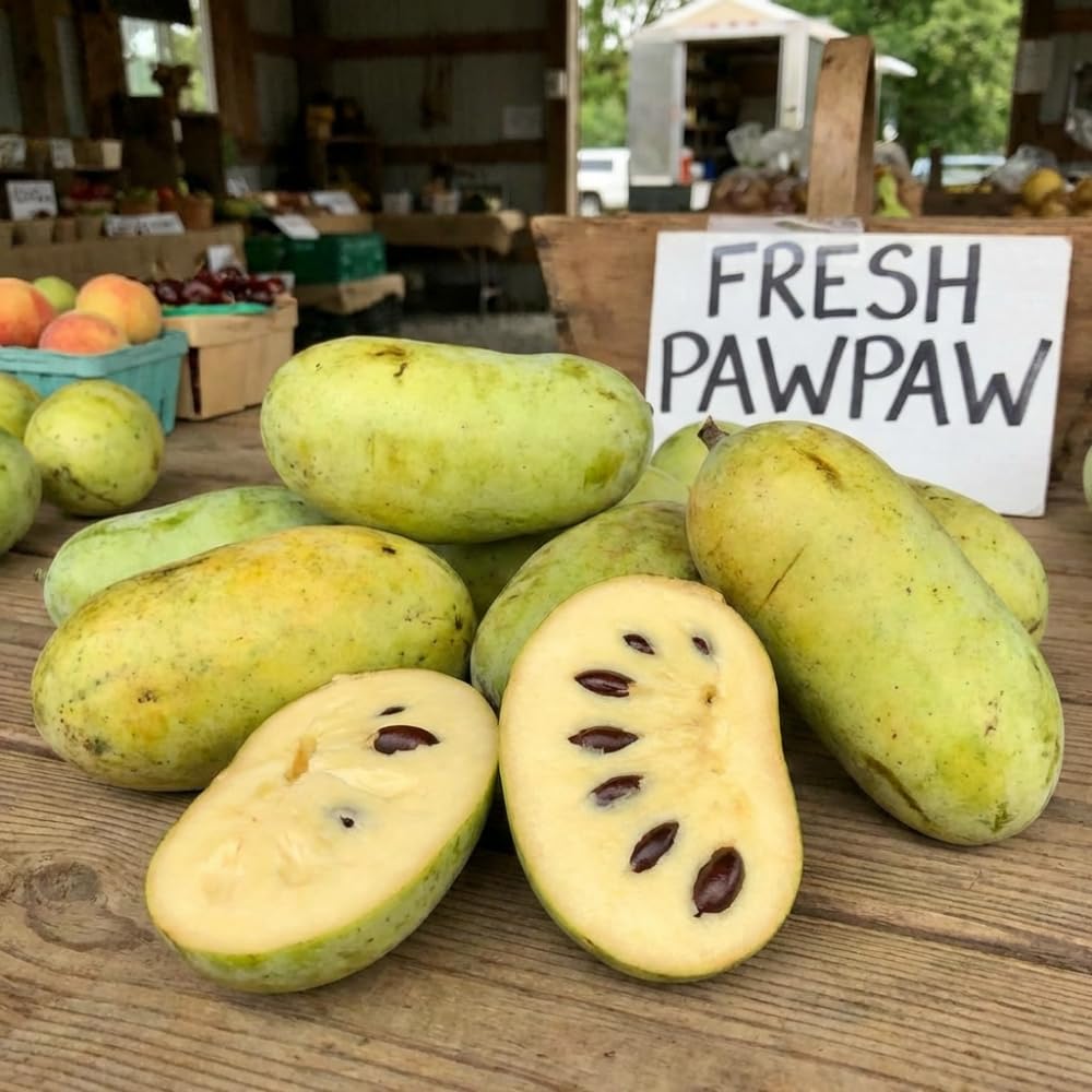 Set 2 Pawpaw Bareroots Live Plant 12-18 Inches Tall, Pawpaw Tree, Asimina Triloba Fruit Tree, Cold Hardy for Outdoor Gardening