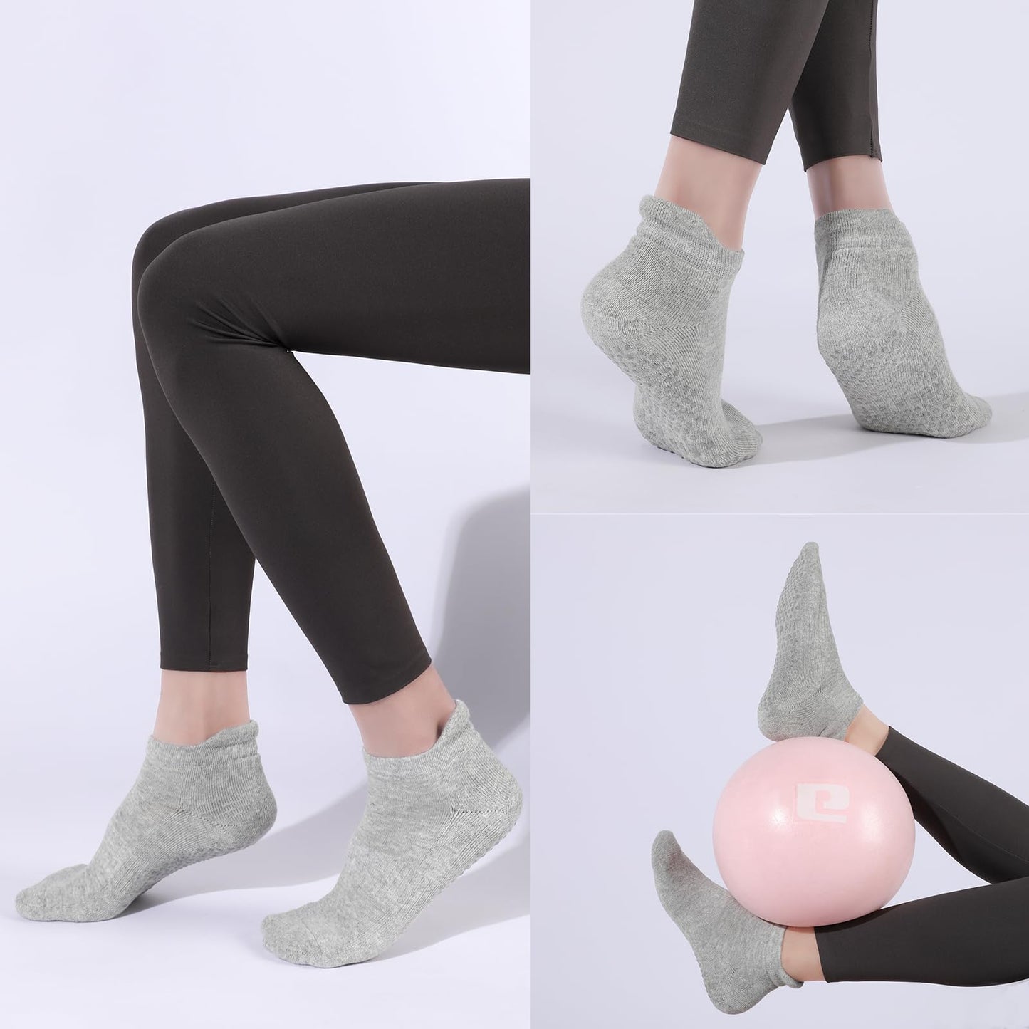 Grip Pilates Socks Non Slip Athletic Yoga Socks with Grips for Women Grippy socks for Hospital Workout Barre