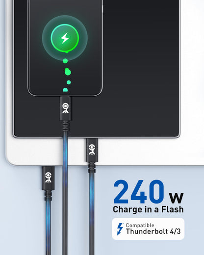 Cable Matters [USB-IF Certified] 240W USB C Cable - 6.6ft, Up to [240W Charging, 480Mbps], No Video Support, USBC Charger Cable/USBC Charging Cord for MacBook/iPad Pro/XPS/Surface Pro, White
