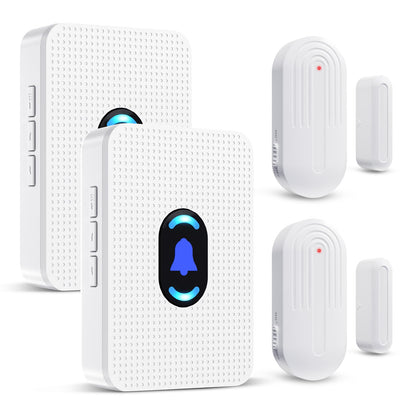 Daytech Wireless Door Chime, Door Dinger for Business Entry/Store/Home/Office, Door Alarms When Opened with 800 Ft Range,20 Chimes 5 Adjustable Volume 2 Sensors + 2 Receivers