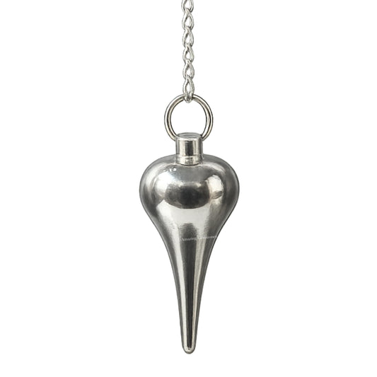 Amazing Gemstone Healing Metal Pendulums for Divination, Silver Dome Cone Point Steel Copper Pendulum High Energy Pendulo de Bronce Pendulos de Mesa MP119