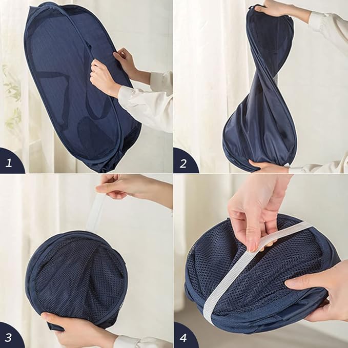 4 Pcs Mesh Popup Laundry Hamper, Opening Laundry Basket, Popup Laundry Basket