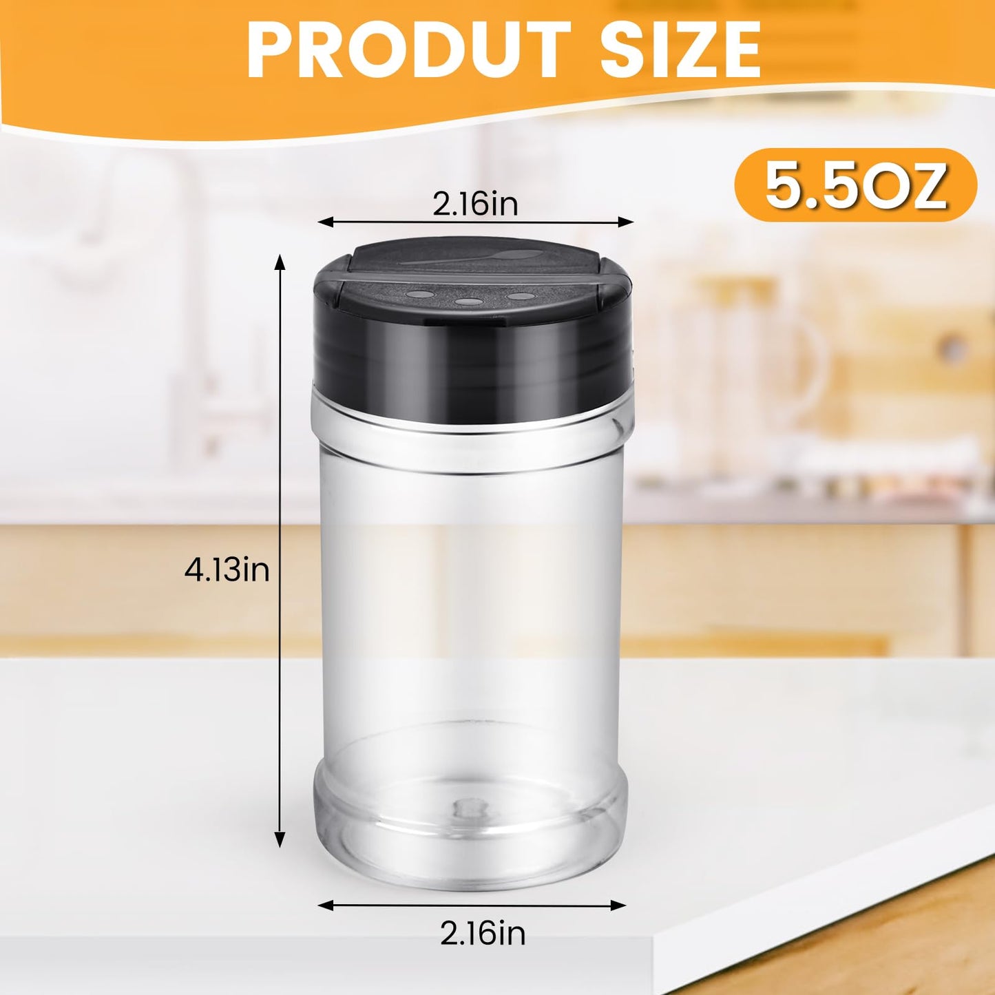 PPXHFV 36pcs 5.5oz plastic spice jars with shaker lids, plastic spice jars,seasoning bottles,Used to store seasoning powder.