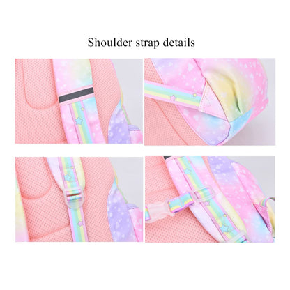 VIDOSCLA Cute Coloful Casual Daypack for Girls,Teens Elementary School Backpack,Primary Book Bags forTeens Gradient purple-L