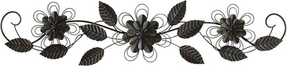 POBKING Enchanting Leaves Wall Art - Metal Leaves & Flowers Over Door, Black Metal, The Door Wall Decor