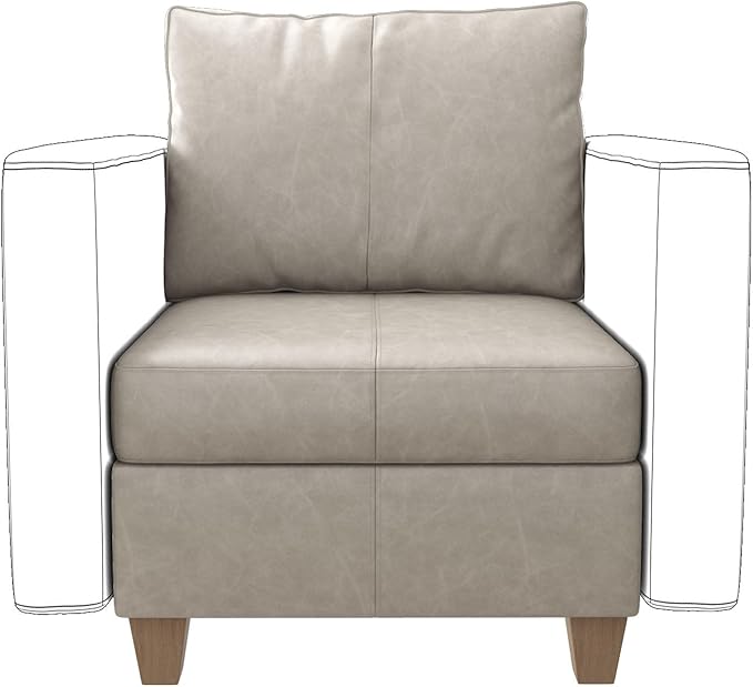EASE MOOSE Middle Module Seat for Modular Sofa, Faux Leather Armless Chair