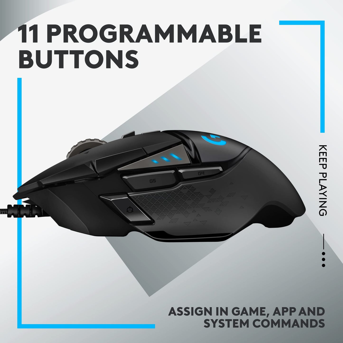 Logitech G502 Lightspeed Wireless Gaming Mouse with Hero 25K Sensor, PowerPlay Compatible, Tunable Weights and Lightsync RGB - Black