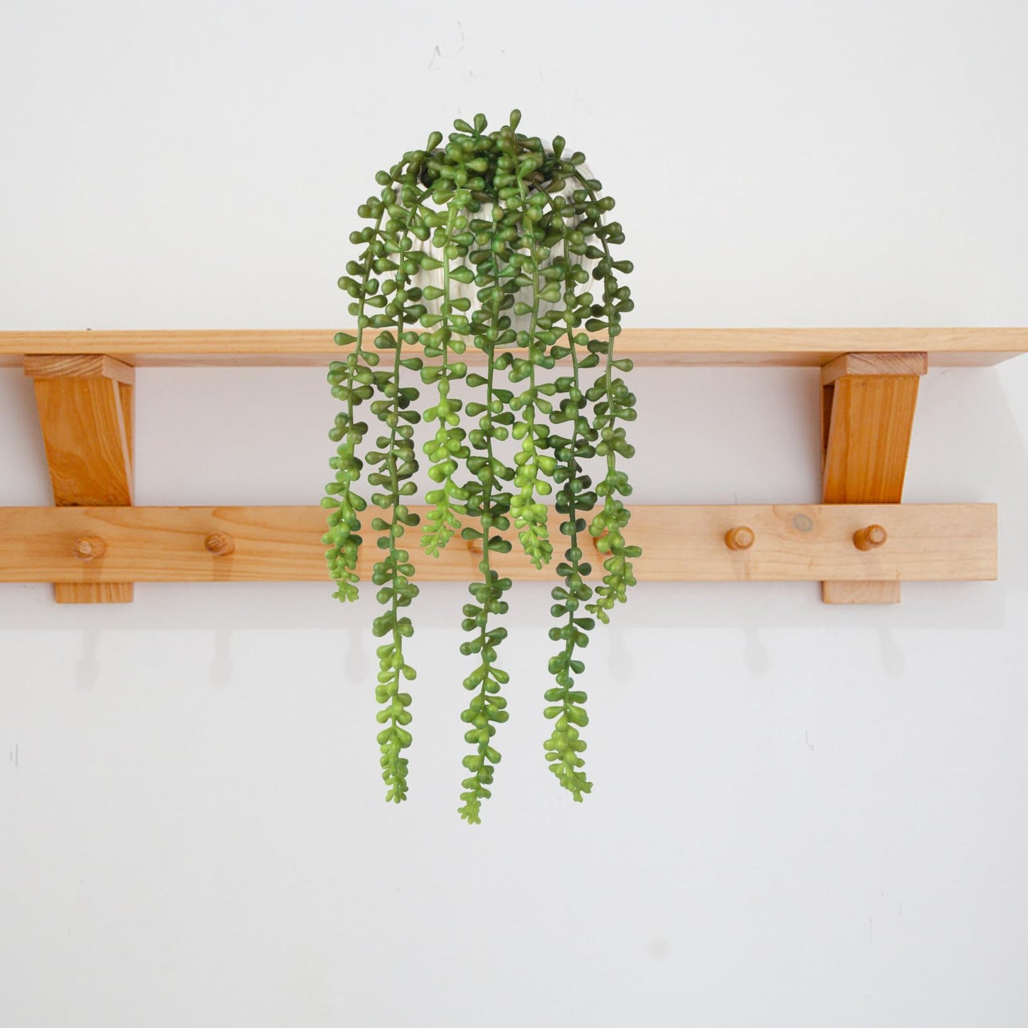 Hisow Succulents Plants Artificial, Small String of Pearls with Ceramic Pot Artificial Faux String of Pearls Suitable for Home Garden Decor, Wall Decoration