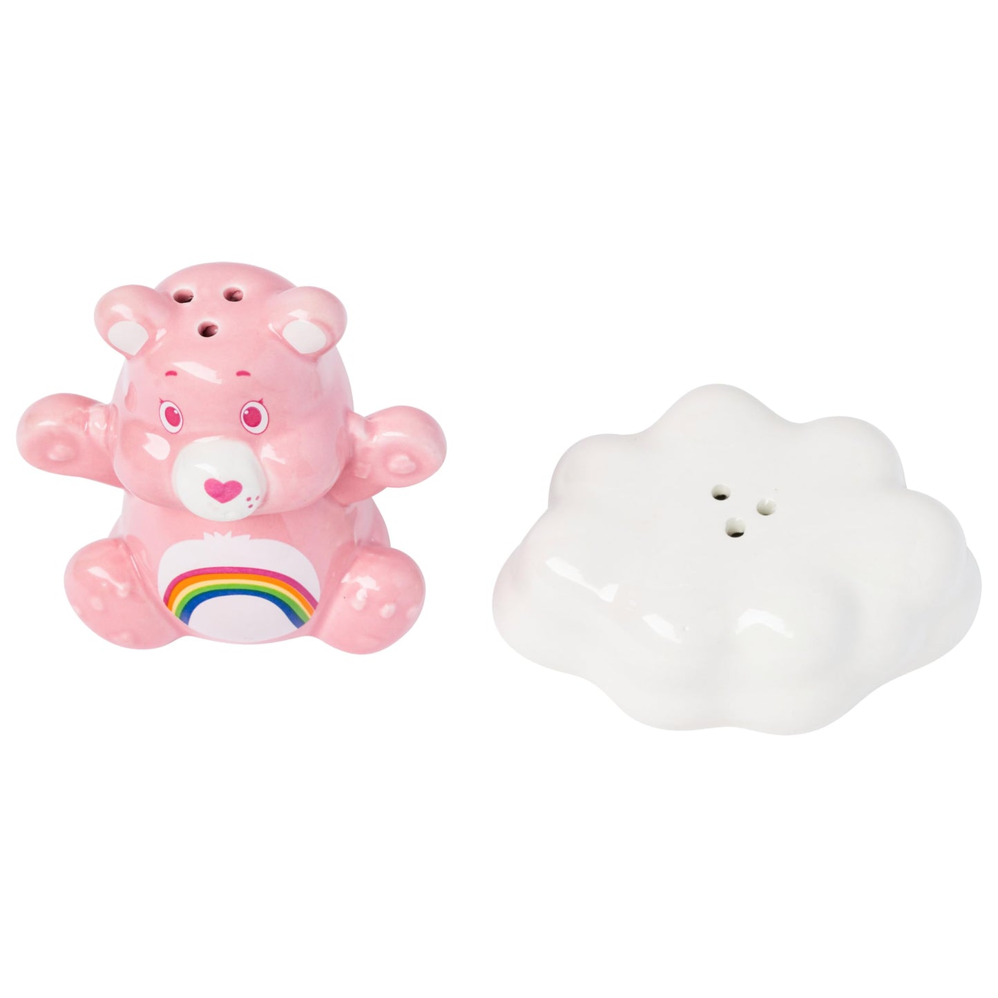Silver Buffalo Care Bears 3d Ceramic Salt and Pepper Shaker Set Featuring Cheer Bear, 3.6” x 2.7” x 4.25”