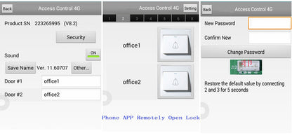 MENGQI-CONTROL TCP/IP 4 Door Entry Access Control Panel Kit Electric Strike Fail Secure NO Mode Lock Enroll RFID USB Reader 110-240V Power Supply Box RFID Reader Phone APP remotely Open Door