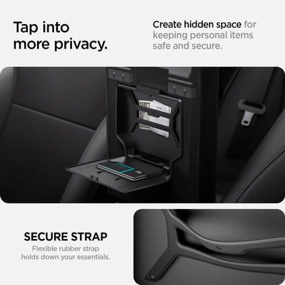 Spigen One-Tap Hidden Storage Box for Tesla Model Y Juniper (Standard, Premium & Performance 2026/2025) and Model 3 Highland (Standard, Premium & Performance 2026/25/24)